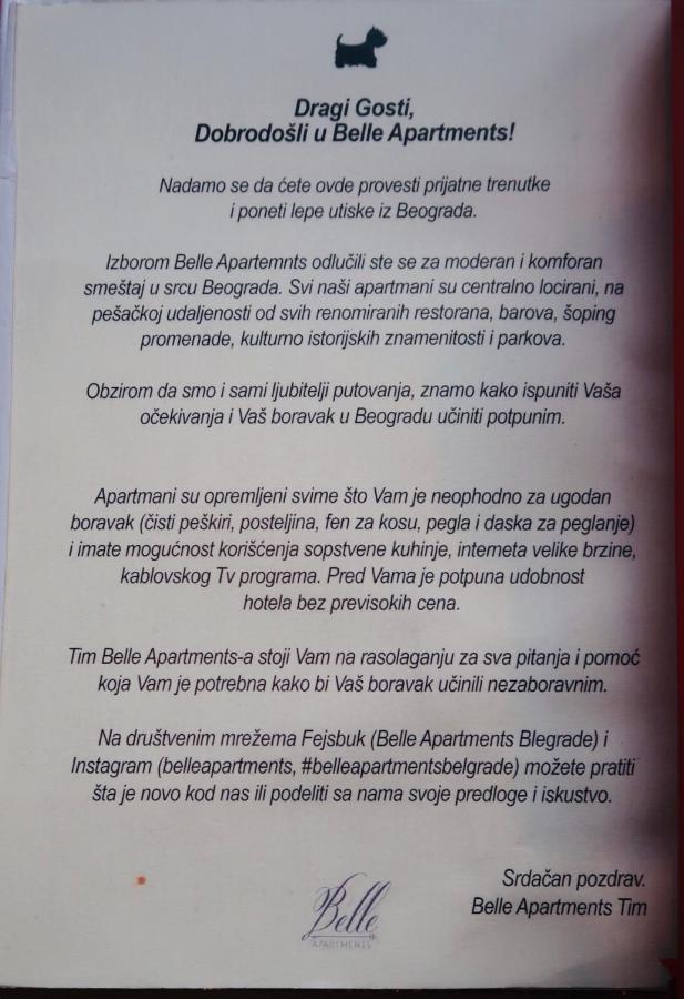Belle Apartments - Obilicev Venac Beograd Eksteriør bilde